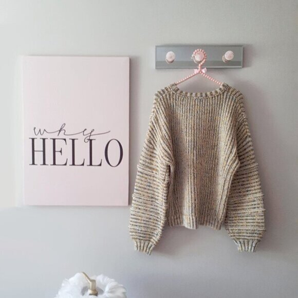 NWT Maje yellow blue chunky knit ribbed sweater M - Picture 11 of 11